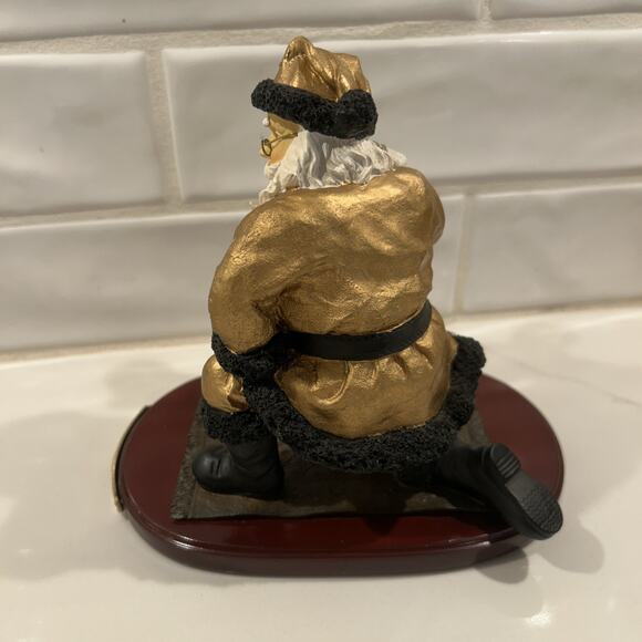 Georgia Tech Santa Collegiate Collectables Christmas 2001 Wood Base Stand Vtg - Picture 9 of 13